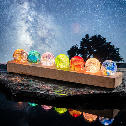 Boules de crystal colorées